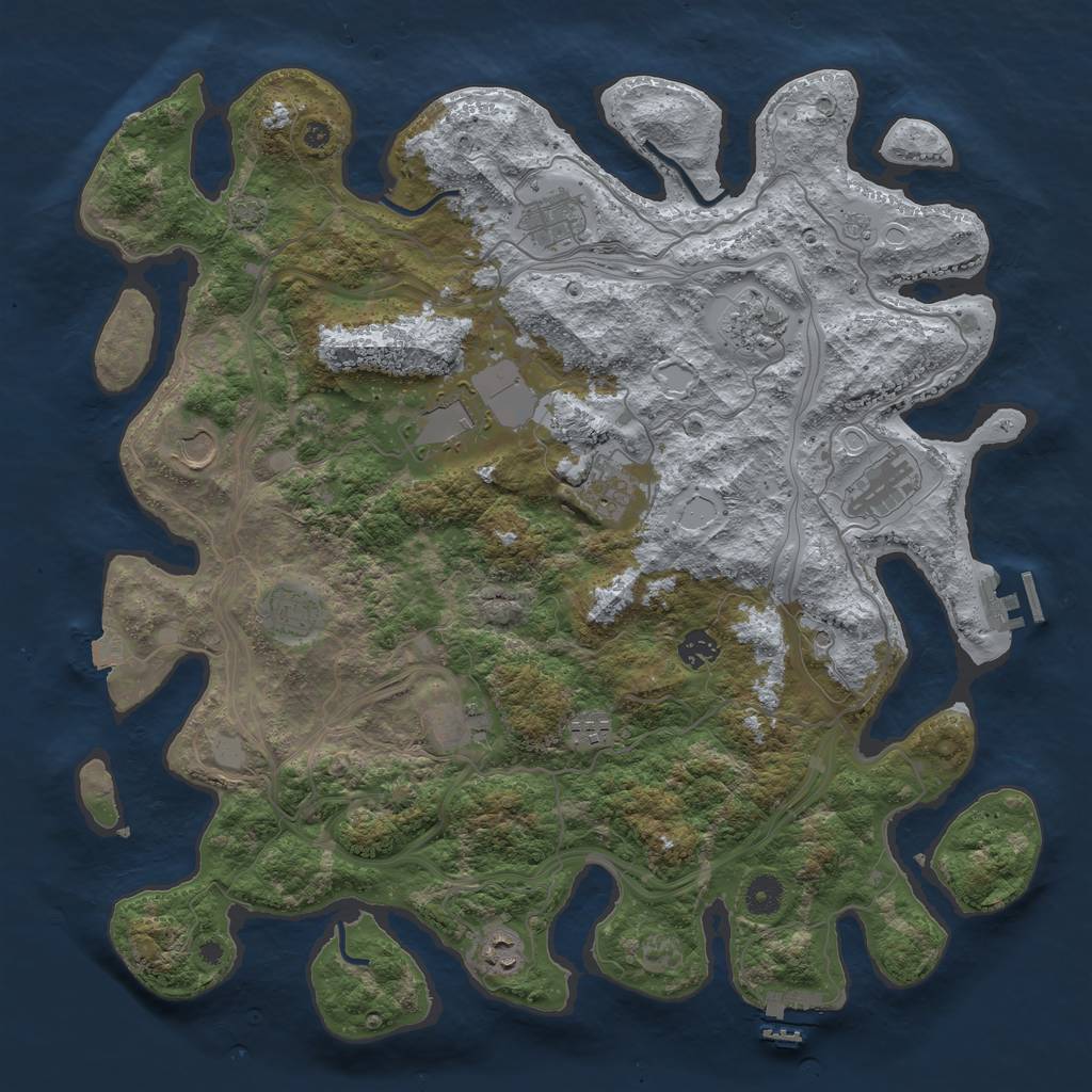 Rust Map: Procedural Map, Size: 4250, Seed: 988031391, 19 Monuments