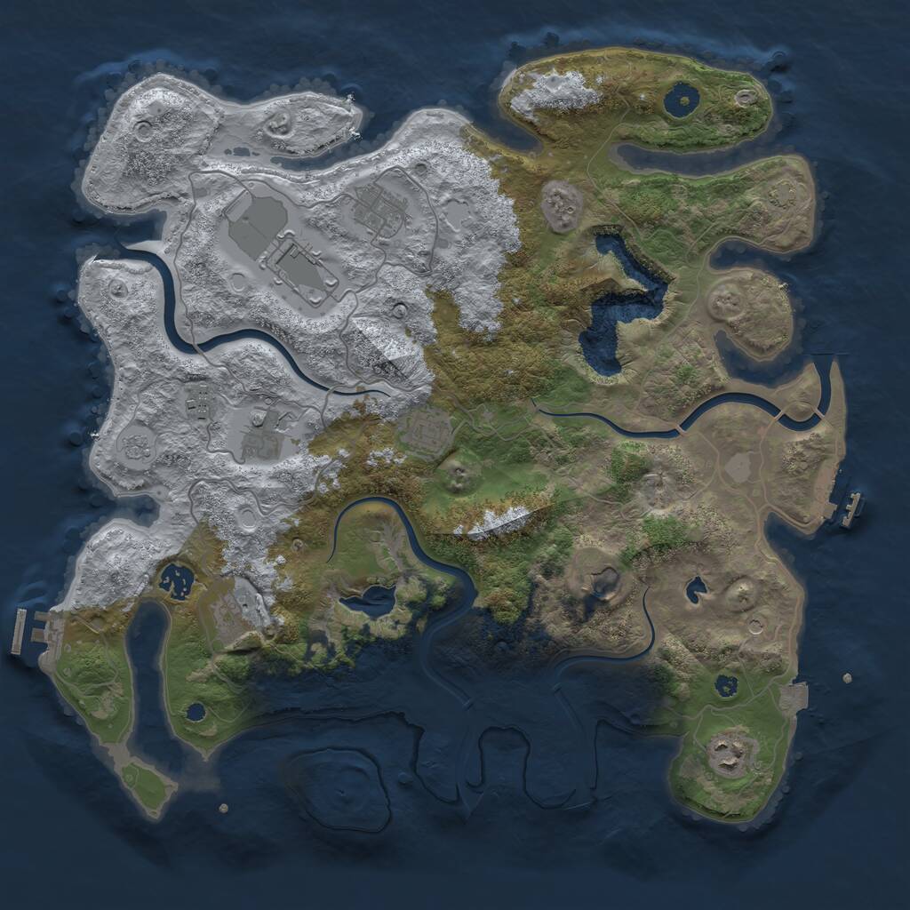 Rust Map: Procedural Map, Size: 4000, Seed: 20991, 15 Monuments
