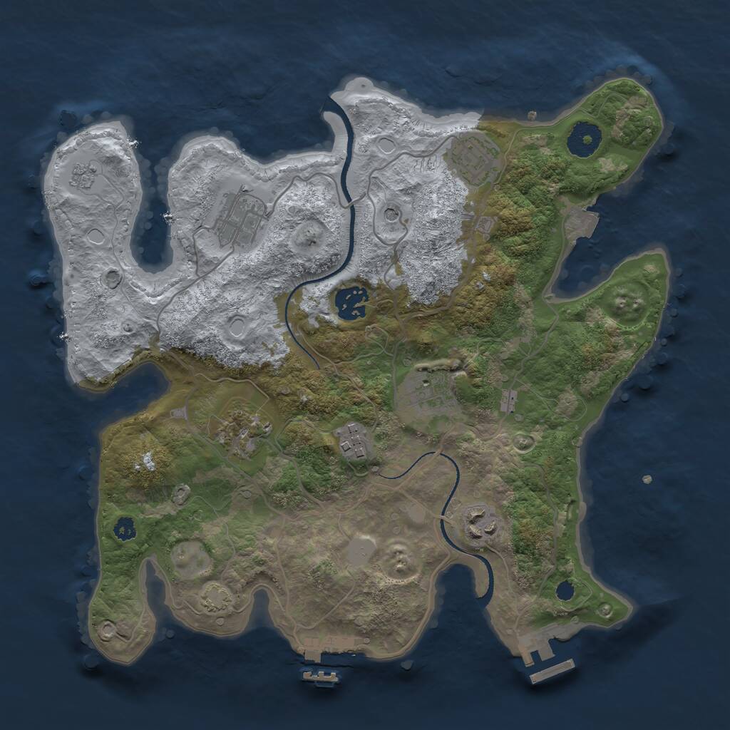 Rust Map: Procedural Map, Size: 3200, Seed: 87689879, 13 Monuments