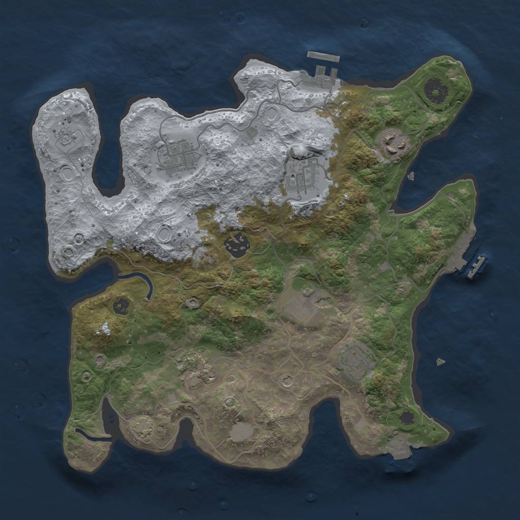 Rust Map: Procedural Map, Size: 3200, Seed: 87689879, 15 Monuments