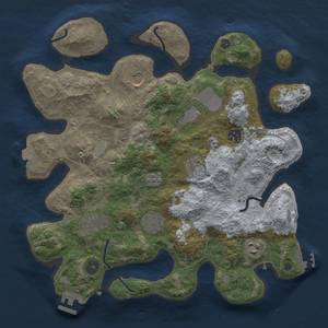 Thumbnail Rust Map: Procedural Map, Size: 3500, Seed: 832442213, 16 Monuments