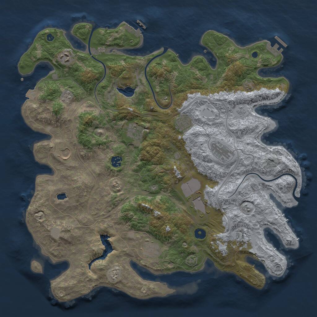 Rust Map: Procedural Map, Size: 4250, Seed: 2187005, 16 Monuments