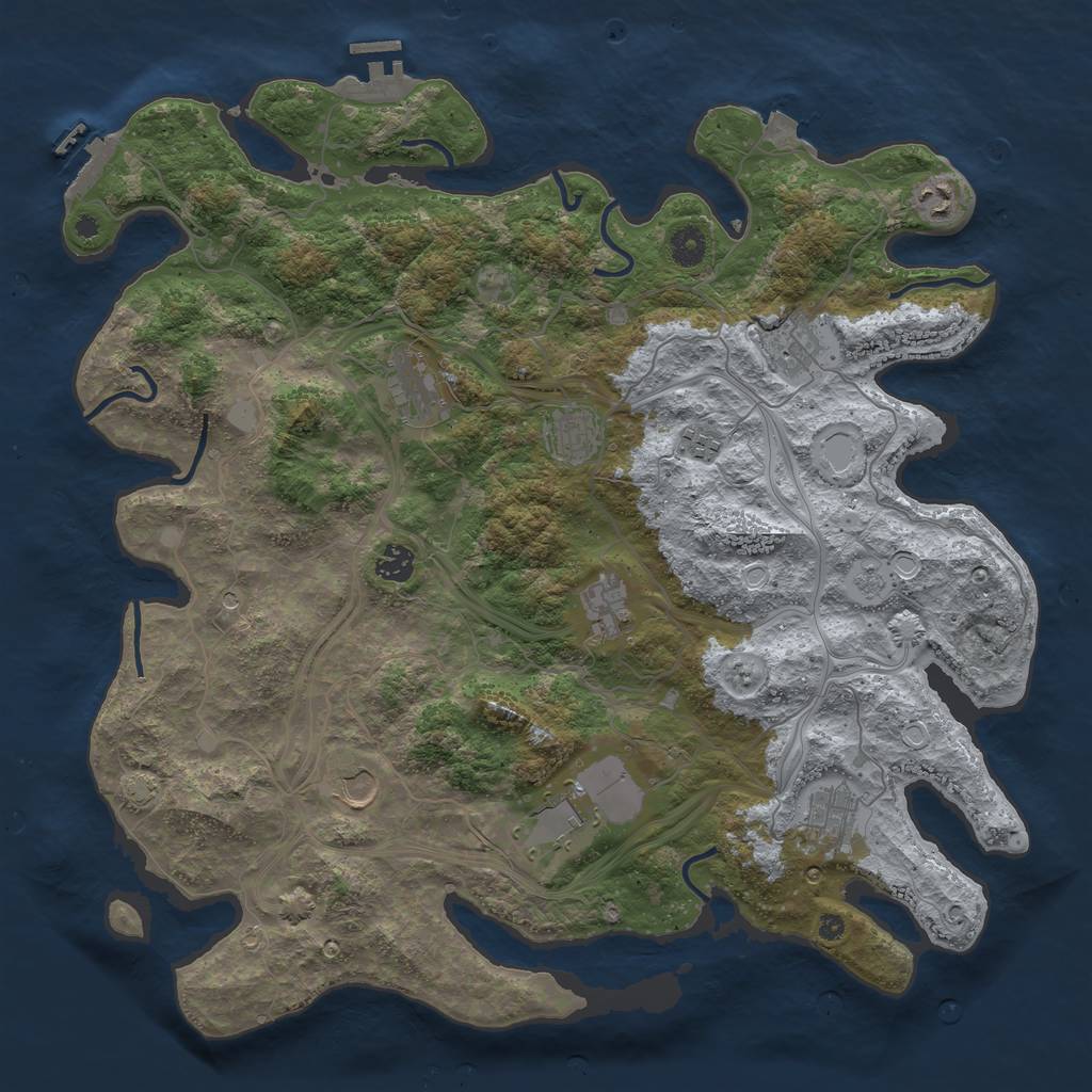 Rust Map: Procedural Map, Size: 4250, Seed: 2187005, 18 Monuments