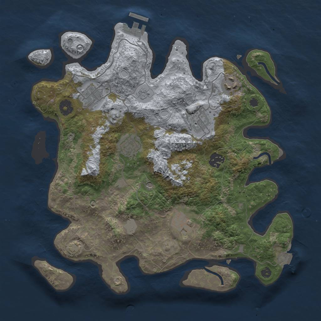 Rust Map: Procedural Map, Size: 3250, Seed: 559753598, 13 Monuments