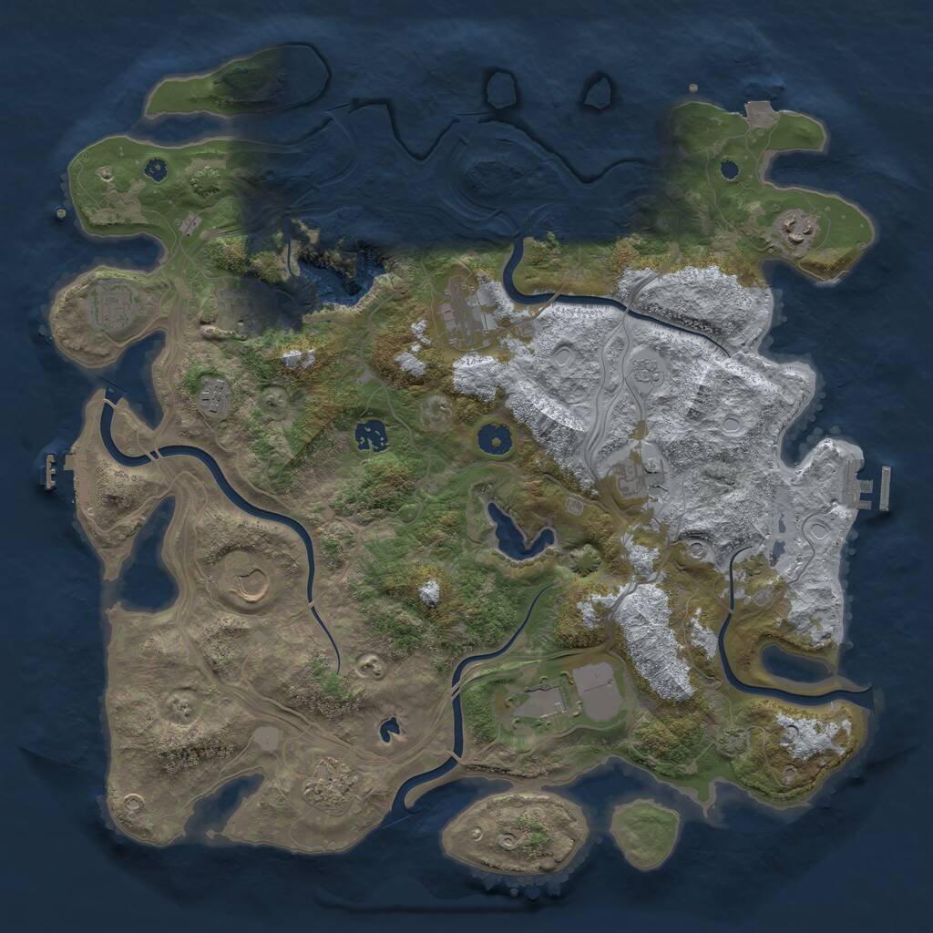Rust Map: Procedural Map, Size: 4250, Seed: 1210201882, 16 Monuments