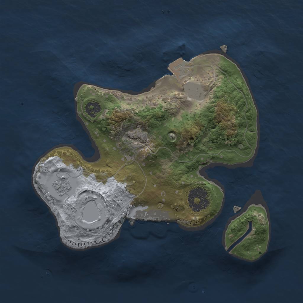 Rust Map: Procedural Map, Size: 2000, Seed: 7431, 5 Monuments