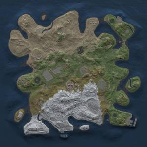 Thumbnail Rust Map: Procedural Map, Size: 3500, Seed: 1363653213, 17 Monuments