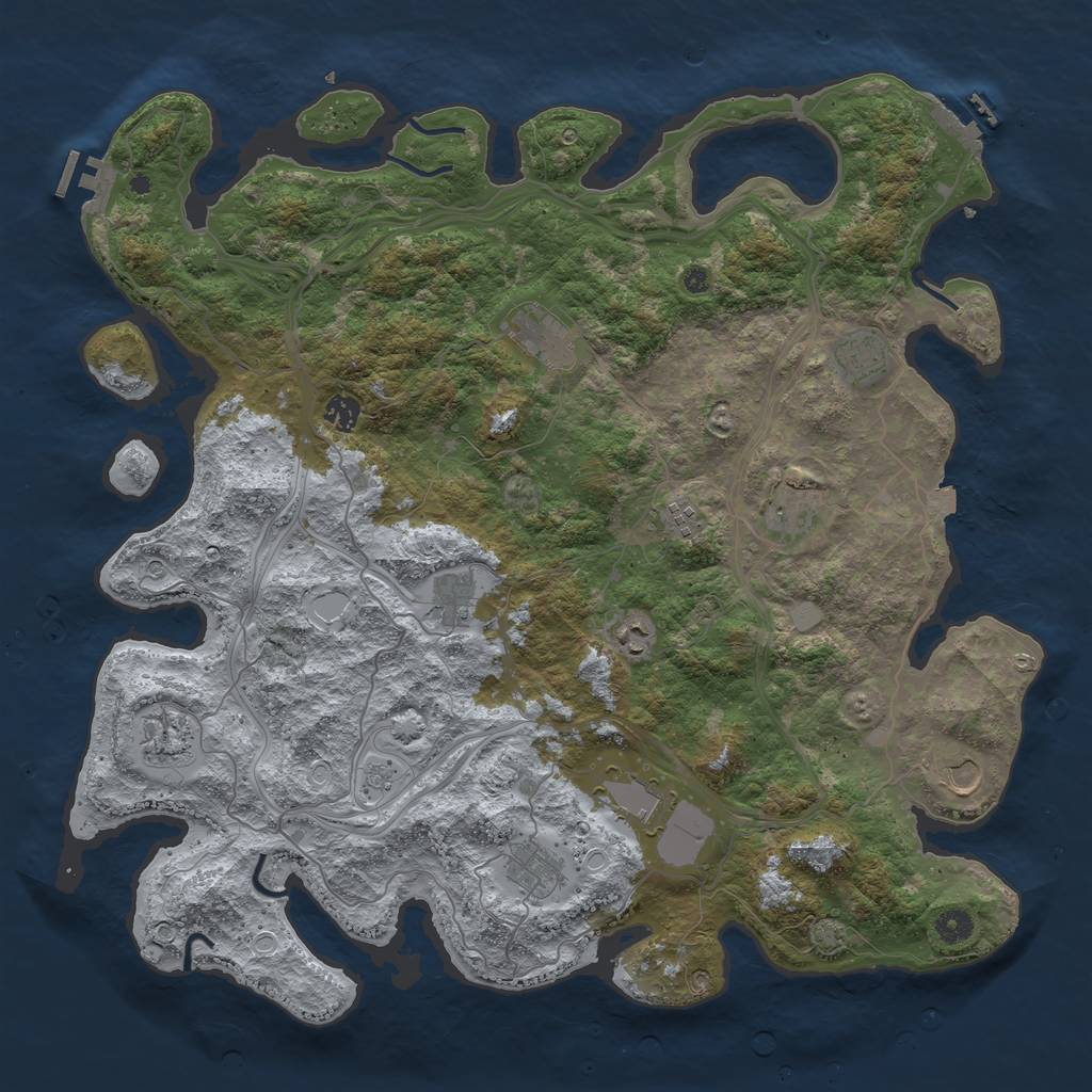 Rust Map: Procedural Map, Size: 4550, Seed: 117110855, 19 Monuments