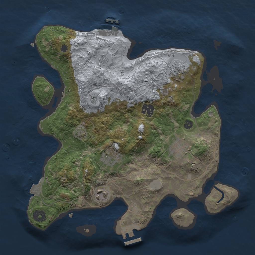 Rust Map: Procedural Map, Size: 3000, Seed: 939, 13 Monuments