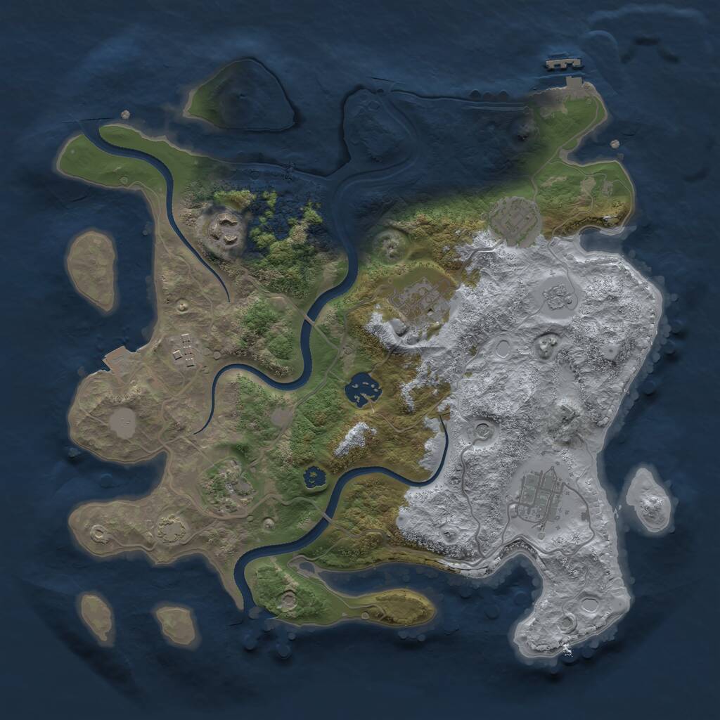 Rust Map: Procedural Map, Size: 3250, Seed: 1540152332, 12 Monuments