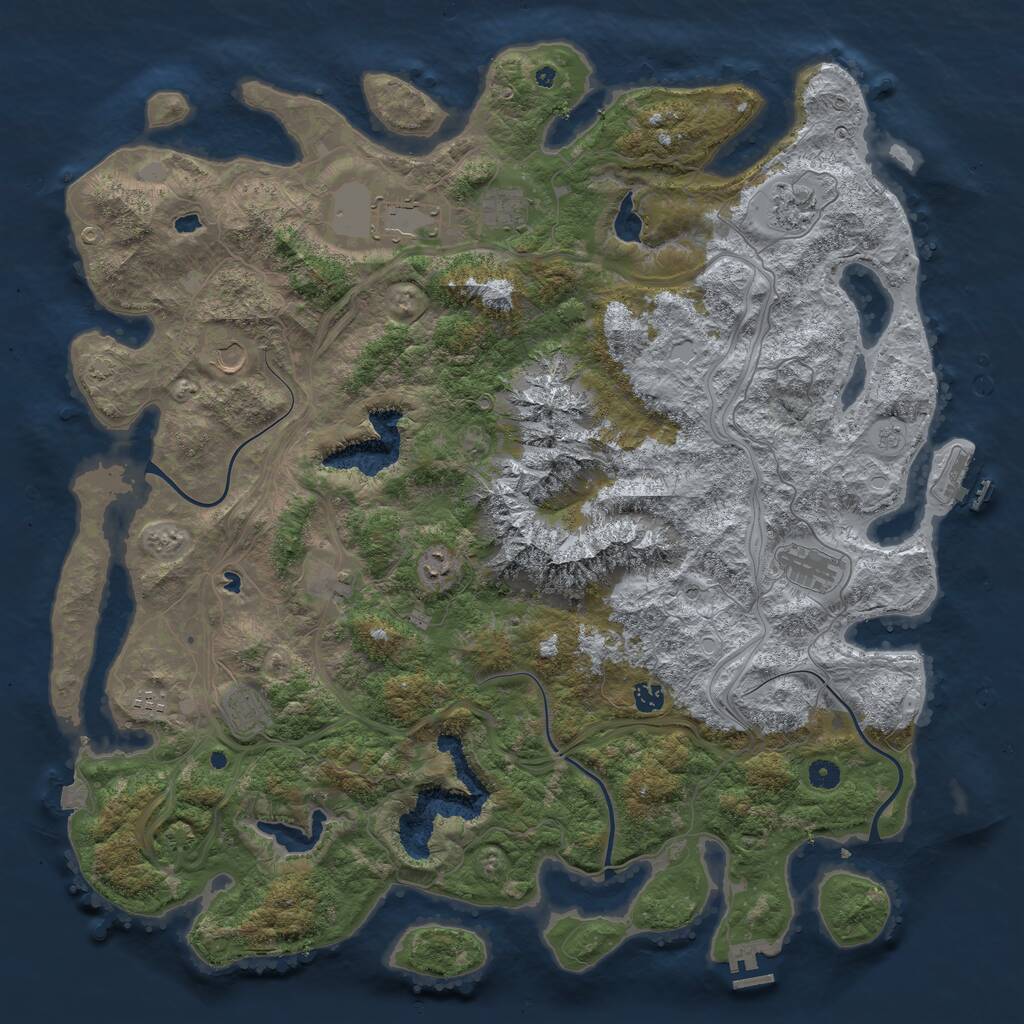Rust Map: Procedural Map, Size: 5000, Seed: 1906515491, 16 Monuments