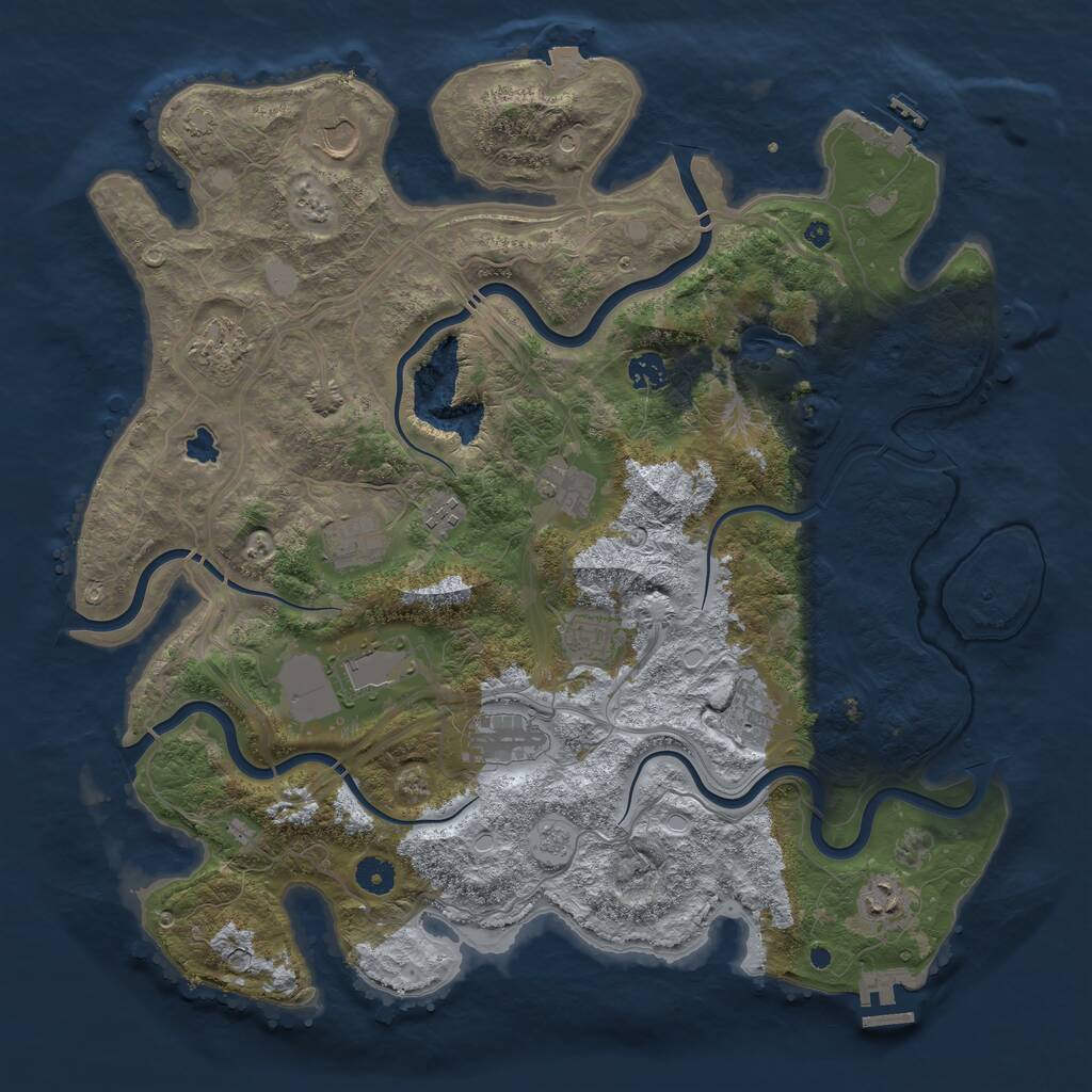 Rust Map: Procedural Map, Size: 4250, Seed: 193238236, 17 Monuments