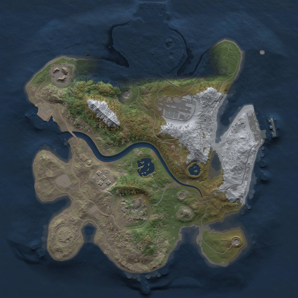 Rust Map: Procedural Map, Size: 2500, Seed: 42044209, 10 Monuments