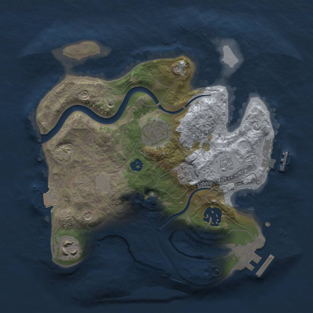 Rust Map: Procedural Map, Size: 2500, Seed: 1679761144, 10 Monuments