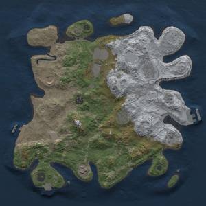 Thumbnail Rust Map: Procedural Map, Size: 3500, Seed: 1045654, 15 Monuments