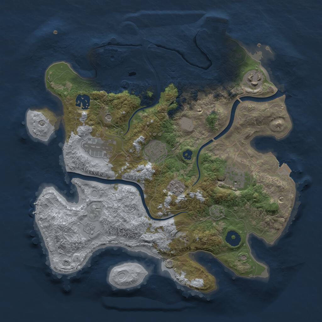 Rust Map: Procedural Map, Size: 3200, Seed: 81892, 11 Monuments
