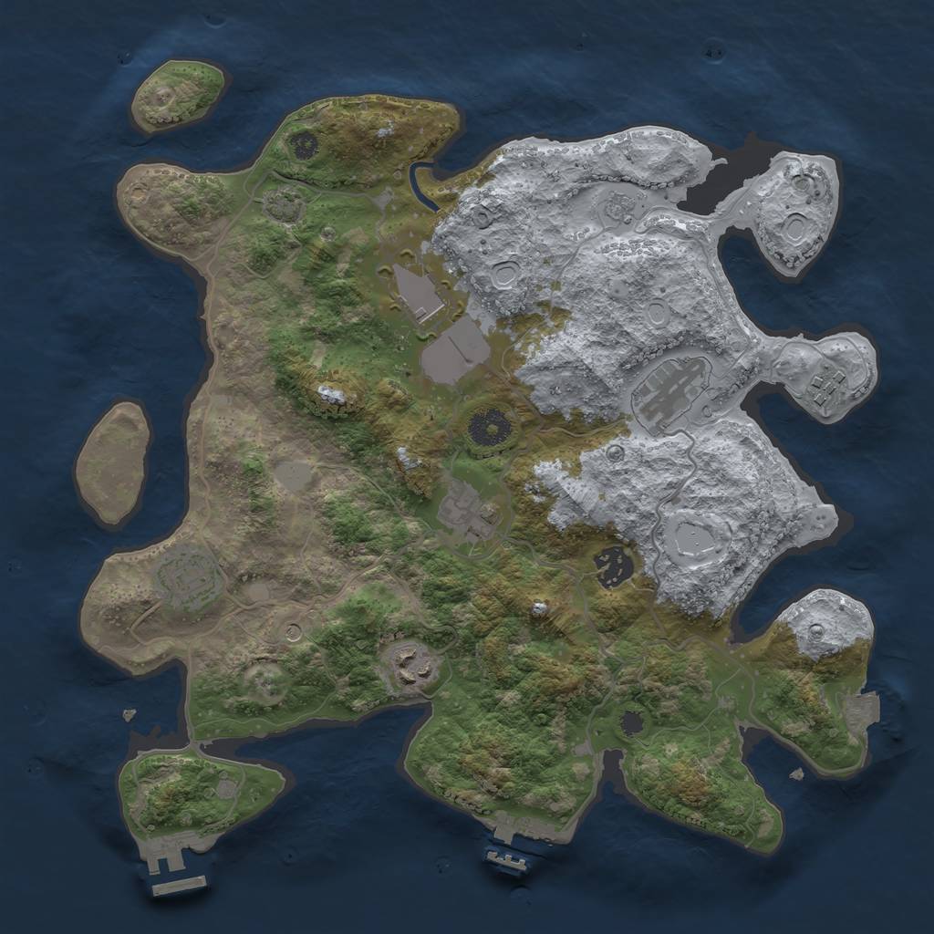Rust Map: Procedural Map, Size: 3500, Seed: 181027, 15 Monuments