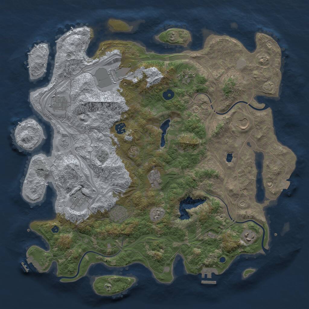 Rust Map: Procedural Map, Size: 4250, Seed: 811060781, 16 Monuments