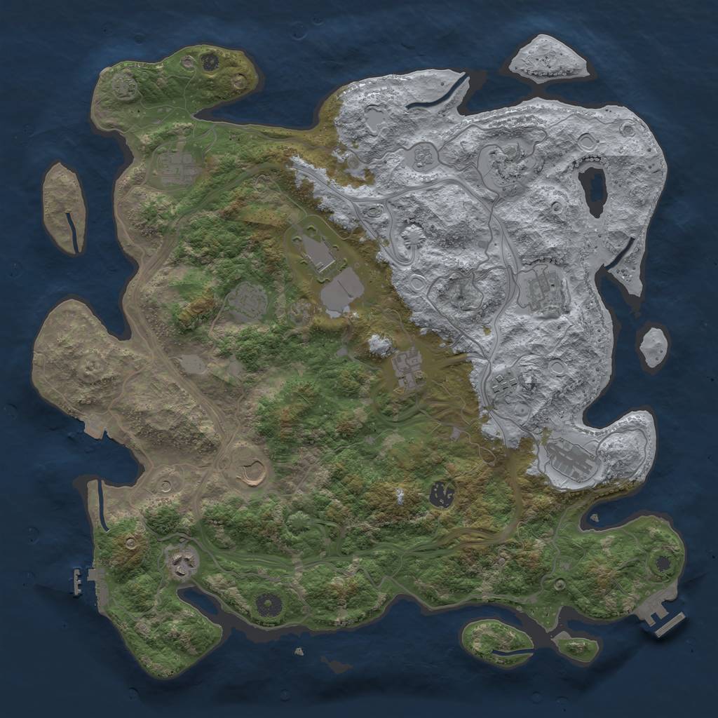 Rust Map: Procedural Map, Size: 4250, Seed: 1420783510, 19 Monuments