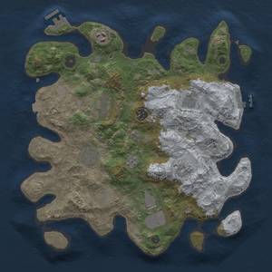 Thumbnail Rust Map: Procedural Map, Size: 3500, Seed: 78688697, 17 Monuments