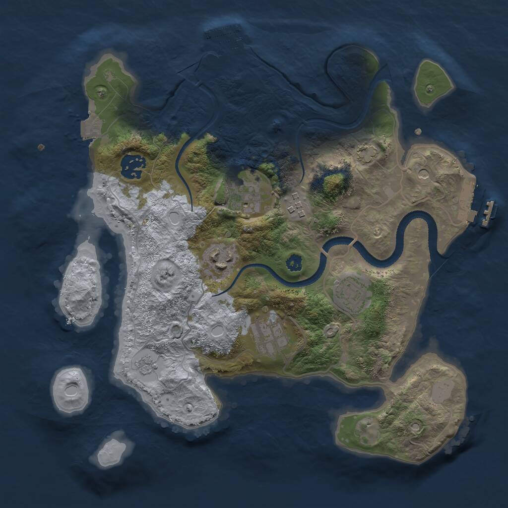Rust Map: Procedural Map, Size: 3000, Seed: 314415581, 12 Monuments
