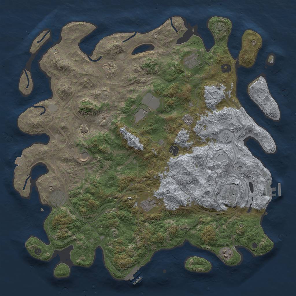 Rust Map: Procedural Map, Size: 4500, Seed: 85589, 18 Monuments