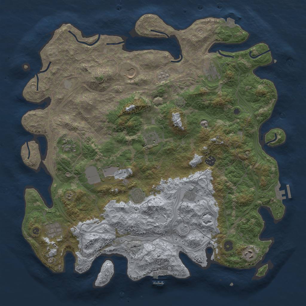 Rust Map: Procedural Map, Size: 4500, Seed: 405175325, 19 Monuments