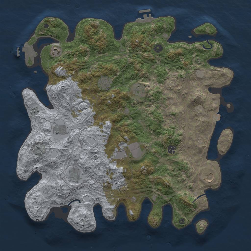 Rust Map: Procedural Map, Size: 4250, Seed: 1316455124, 18 Monuments