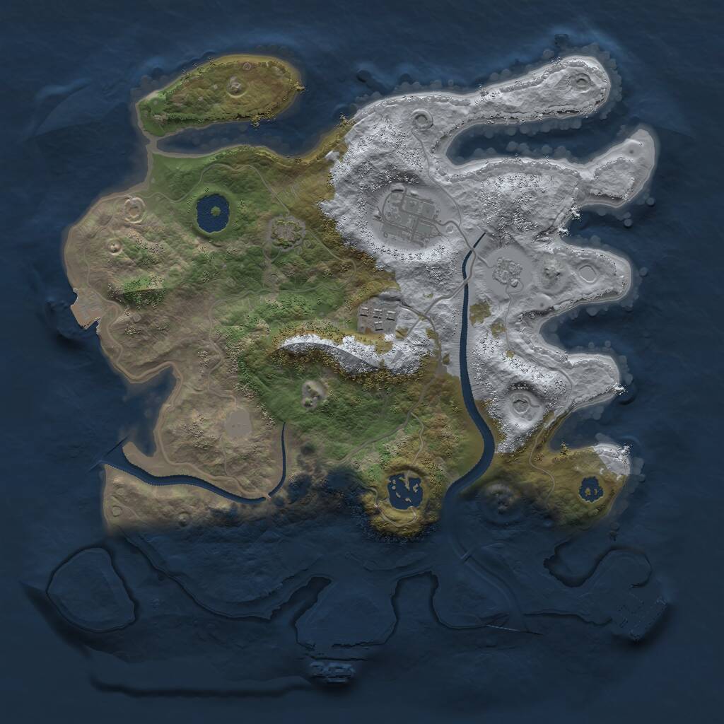 Rust Map: Procedural Map, Size: 3000, Seed: 20970, 9 Monuments