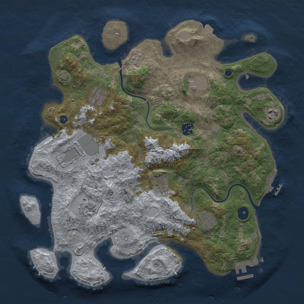Rust Map: Procedural Map, Size: 3750, Seed: 1932505412, 15 Monuments
