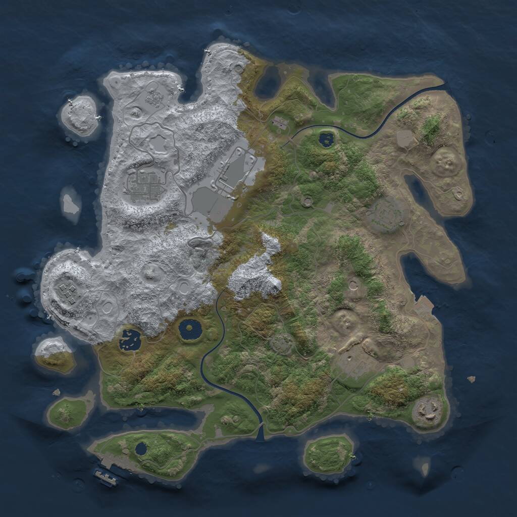 Rust Map: Procedural Map, Size: 3500, Seed: 558261112, 12 Monuments