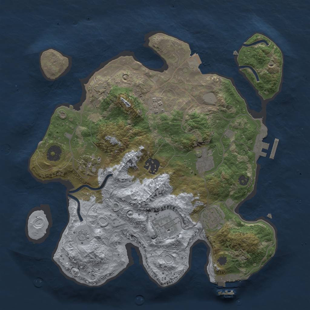 Rust Map: Procedural Map, Size: 3000, Seed: 43532152, 13 Monuments