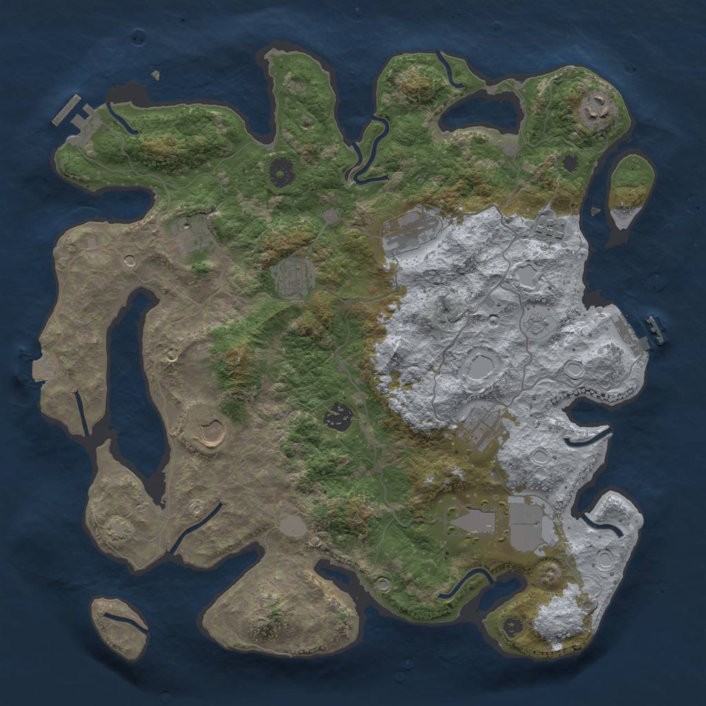 Rust Map: Procedural Map, Size: 3800, Seed: 1754742285, 17 Monuments