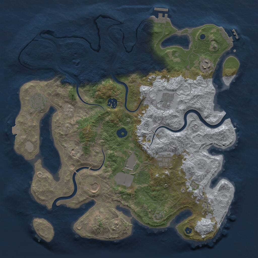 Rust Map: Procedural Map, Size: 3800, Seed: 1754742285, 15 Monuments