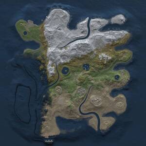 Thumbnail Rust Map: Procedural Map, Size: 3000, Seed: 1017822626, 9 Monuments