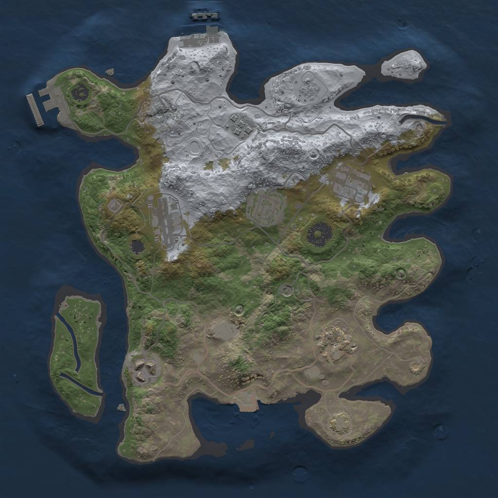 Rust Map: Procedural Map, Size: 3000, Seed: 1017822626, 14 Monuments