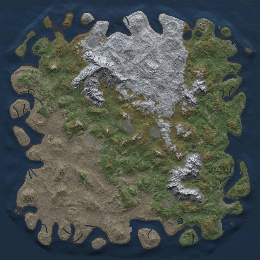 Rust Map: Procedural Map, Size: 6000, Seed: 1805828418, 19 Monuments