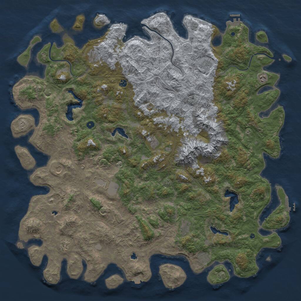 Rust Map: Procedural Map, Size: 6000, Seed: 1805828418, 17 Monuments
