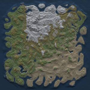 Thumbnail Rust Map: Procedural Map, Size: 6000, Seed: 1777777777, 17 Monuments