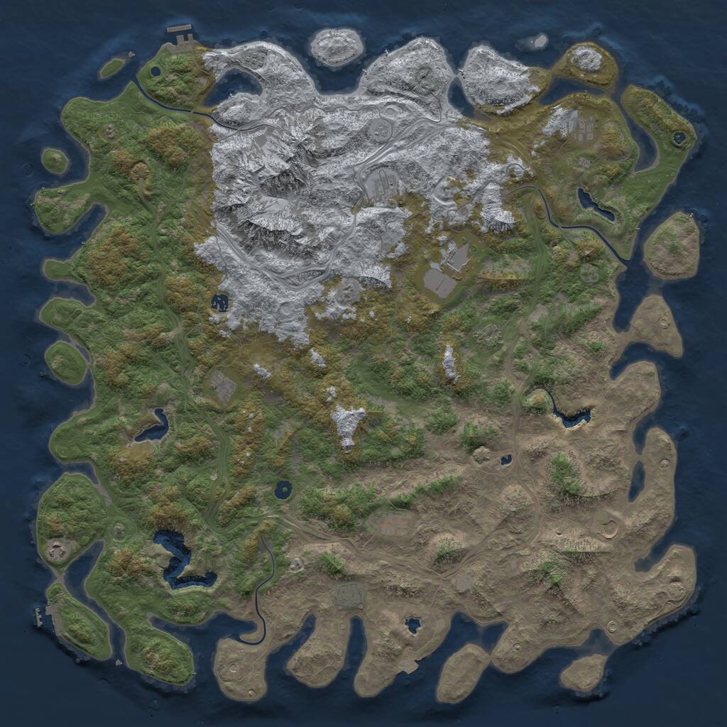 Rust Map: Procedural Map, Size: 6000, Seed: 1777777777, 17 Monuments