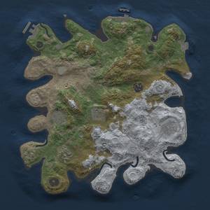 Thumbnail Rust Map: Procedural Map, Size: 3300, Seed: 32254566, 14 Monuments