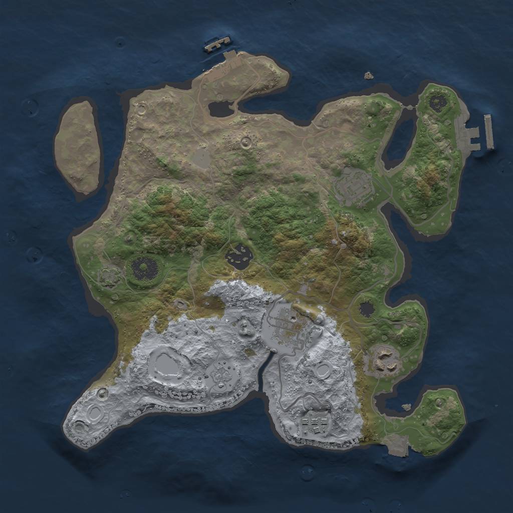 Rust Map: Procedural Map, Size: 3000, Seed: 1358506936, 12 Monuments