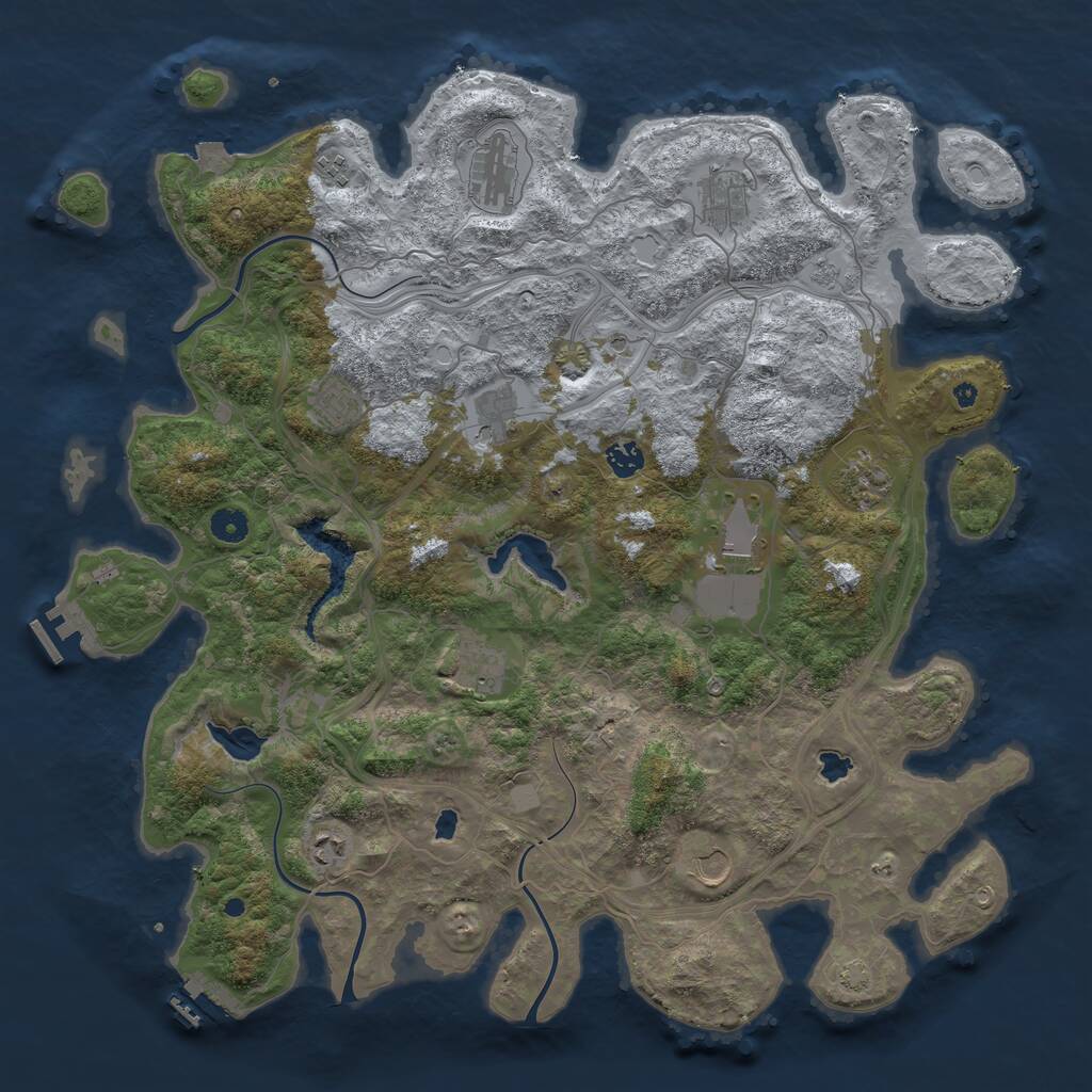 Rust Map: Procedural Map, Size: 4500, Seed: 882465519, 17 Monuments