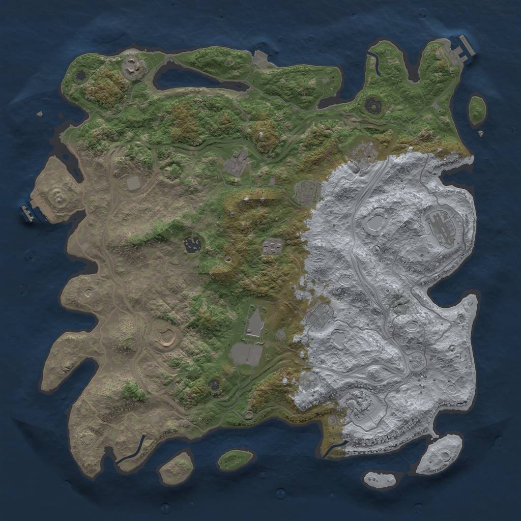 Rust Map: Procedural Map, Size: 4500, Seed: 1626895558, 19 Monuments