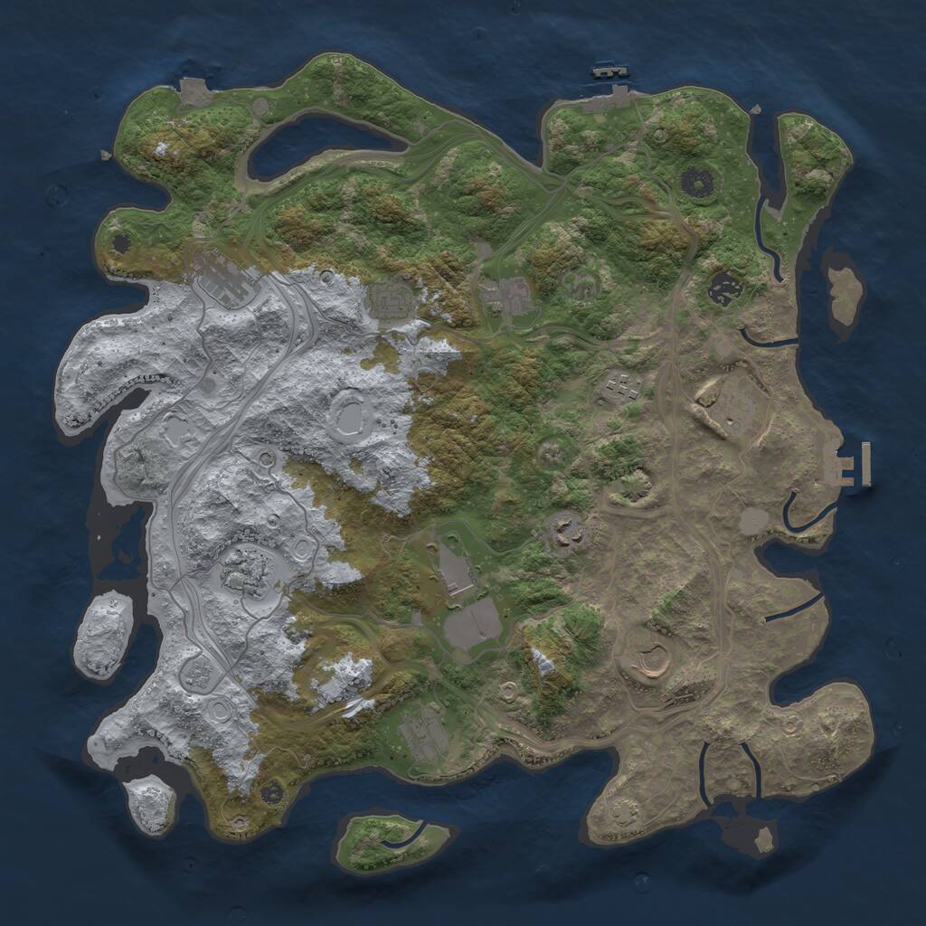 Rust Map: Procedural Map, Size: 4250, Seed: 1703166263, 17 Monuments