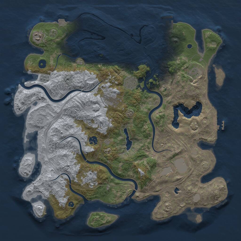 Rust Map: Procedural Map, Size: 4250, Seed: 1703166263, 14 Monuments