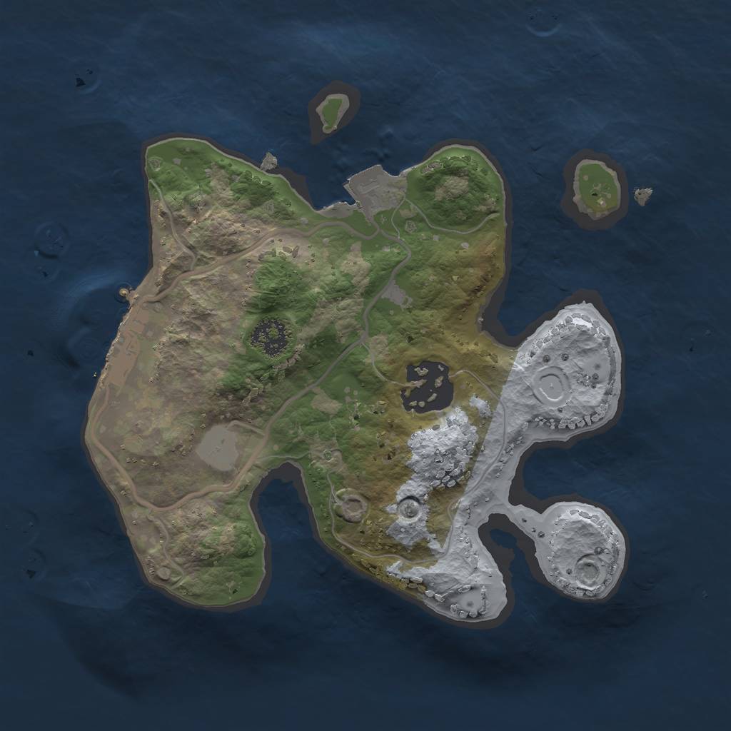 Rust Map: Procedural Map, Size: 2000, Seed: 2116774381, 5 Monuments