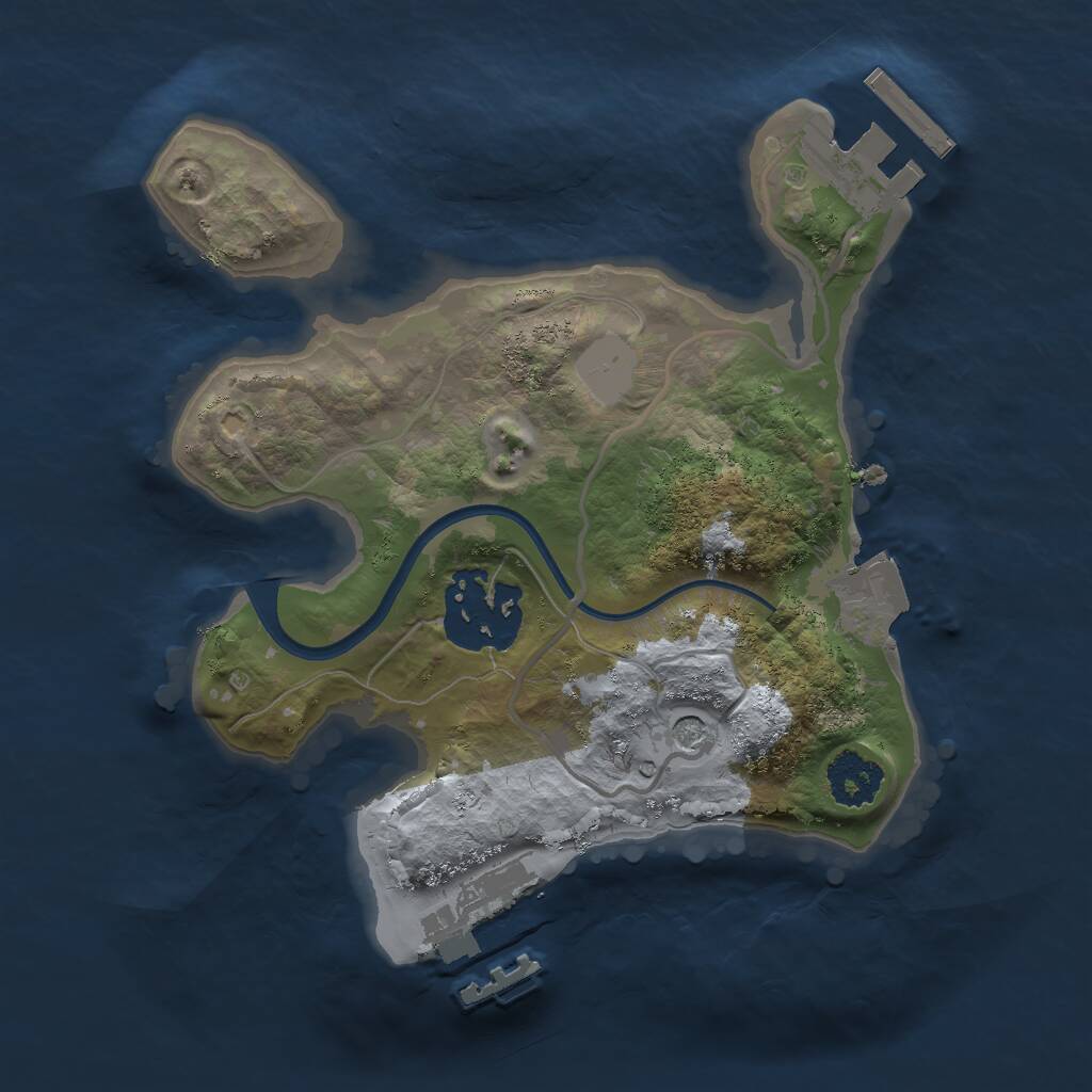 Rust Map: Procedural Map, Size: 2000, Seed: 668211318, 5 Monuments