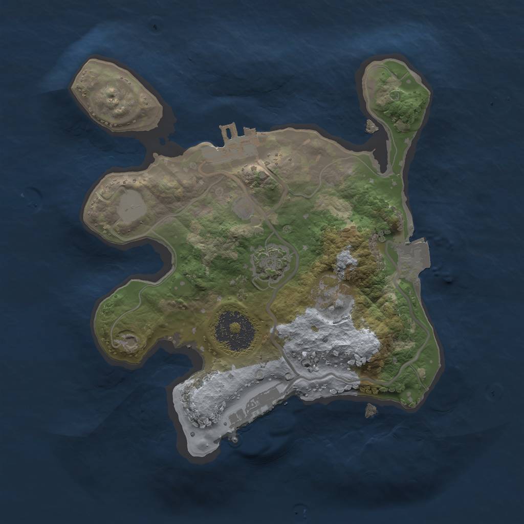 Rust Map: Procedural Map, Size: 2000, Seed: 668211318, 6 Monuments