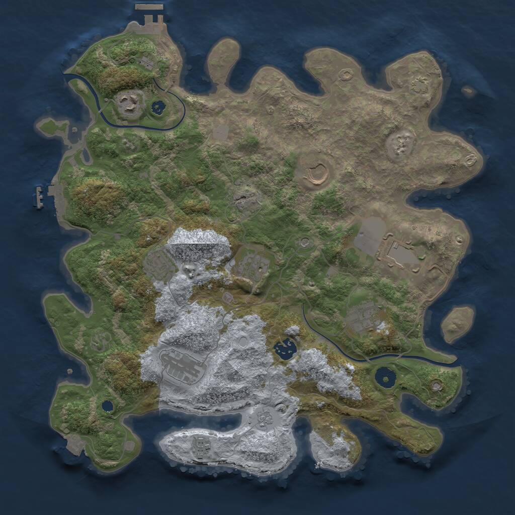 Rust Map: Procedural Map, Size: 3700, Seed: 1613979707, 15 Monuments